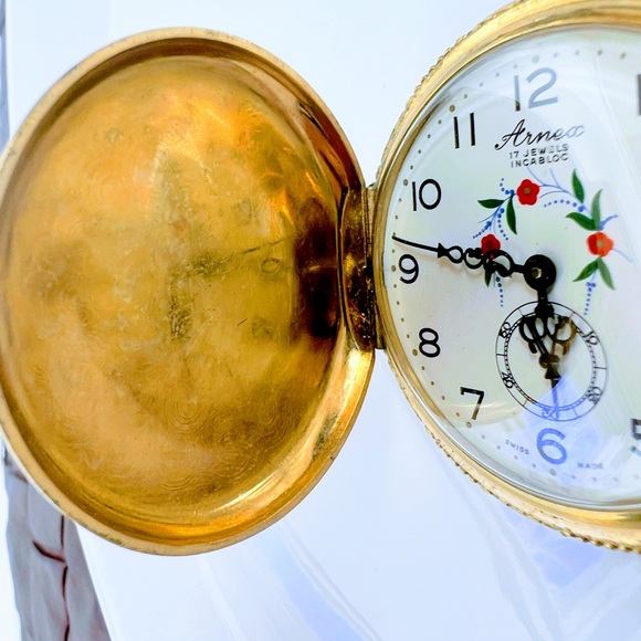 Lucien Piccard Jewelry Vtg Arnex 7 Jewel Incabloc Pocket Watch